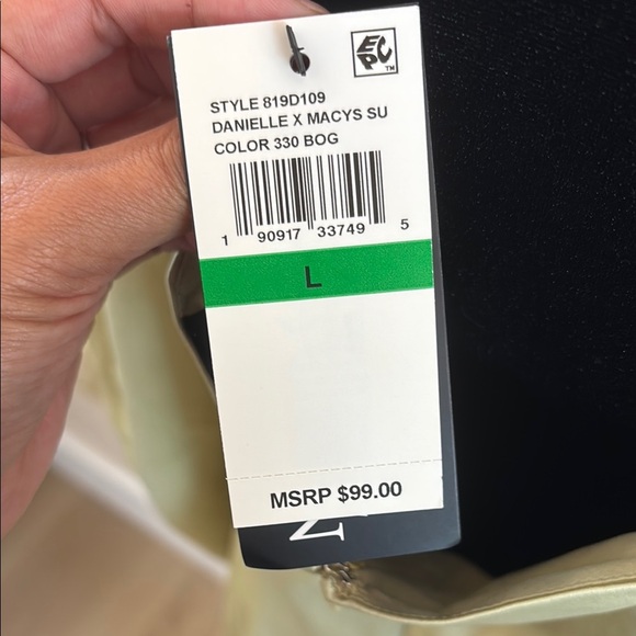 NWT $99 Danielle Bernstein Square Neck Long Sleeve Light Green Mini Dress 0125 - Picture 9 of 10